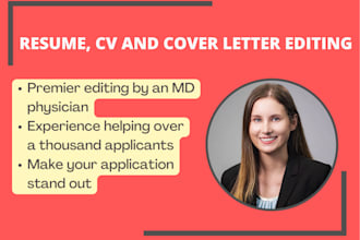 professionally edit your resume, CV, or cover letter