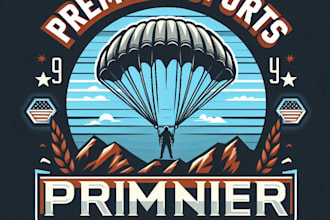 design high quality premium esport sky parachute logo with t shirt design