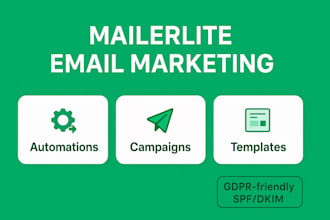 set up mailerlite email marketing and automations, campaigns and templates