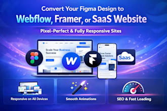 convert your figma design to webflow, framer, or responsive saas website