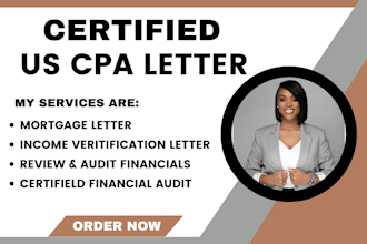 prepare CPA verification letter CPA audit US CPA letter CPA comfort letter