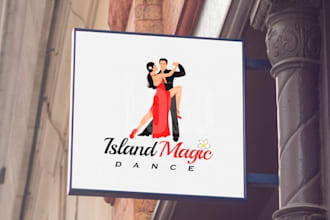 design vintage, wonderful, company, dance studio logo