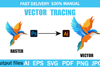 redraw logo to vector, convert image to vector, vectorize image, vector tracing