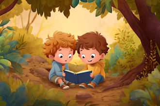 draw hand drawn watercolor illustration and children story book illustration