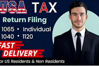 prepare and e file your us tax filing 1040 1120 1065 personal tax return