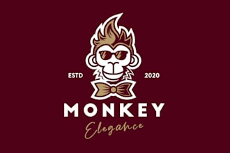 make professional cartoon and mascot monkey logo design