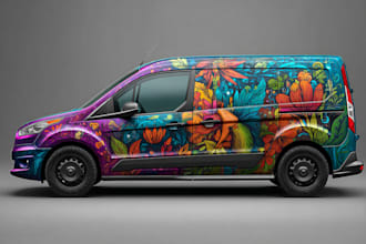 draw car wrap design, vehicle wrap design any vehicle wrap