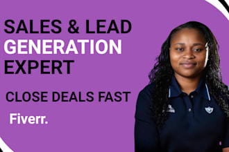 be your sales representative, sales closer, lead generation, and sales person