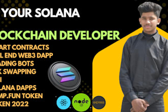 be blockchain developer for token solana dex contracts pump fun web3 dapp