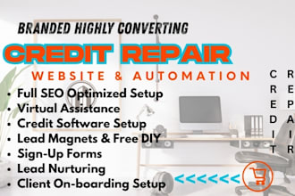 build credit repair website and setup credit repair automations and funnel