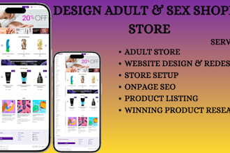 design premium adult shopify store, adult toy store adult shopify store