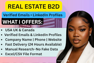scrap USA UK  canada real estate b2d email lead linkedln profile