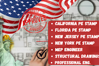 california fl nj ny az pe stamp structural drawings civil engineering drawings