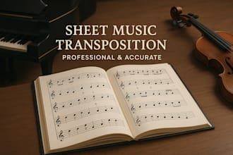 do professional sheet music transposition and key changes