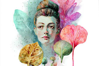 do watercolor illustration, botanical family