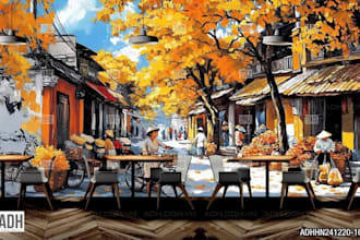 do doodle wall art, mural for restaurant, mural art work, mural wallpaper