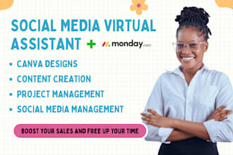 be your general virtual assistant for your social media remote canva VA