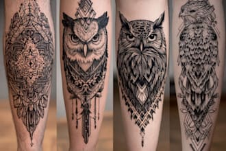 create a tattoo design for leg sleeve