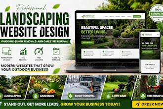 design landscaping website, gardening snow removal lawncare website tree removal