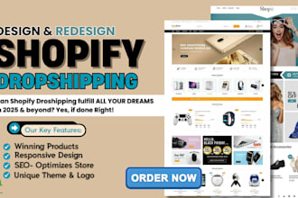 build pod shopify branded dropshipping shopify website
