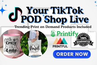 setup tiktok pod shop with trending print on demand products design