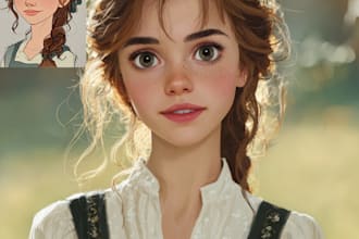 make a beautiful portrait in disney cartoon