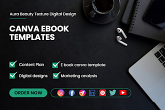design canva business flyers, canva ebook design, canva workbook and journal