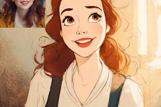 draw your portrait in charming disney animation style