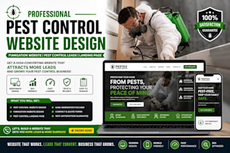 design pest control website, fumigation website pest control leads, landing page