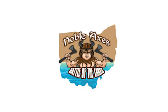 design wonderful axe throwing tournament logo