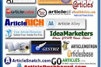 write you an excellent 400 word article, spin and submit it to 2k high pr article directories, great for seo, link building and marketing
