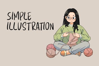 draw simple illustration for blog, merch, website, etc