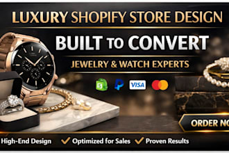 design luxury jewelry shopify store wrist smartwatch website necklace website