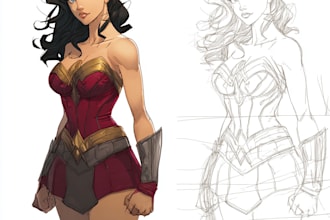 design premium superhero caricature character