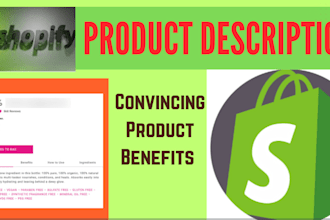 write product descriptions for your shopify, amazon and online store