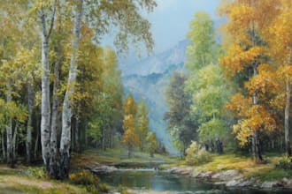 paint landscape in real oil painting on canvas free shipping