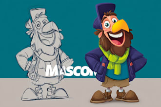 create cartoon character design mascot