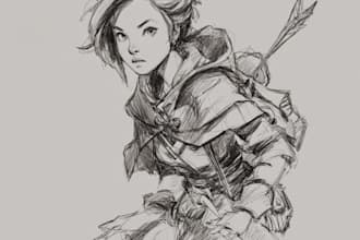 sketch fantasy character concept art