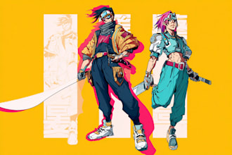 design anime character , cyberpunk character