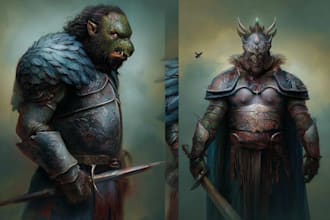 draw fantasy scifi custom characters and concept