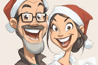draw christmas cartoon caricature