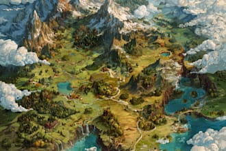 do an fantasy, retro and vintage maps for board
