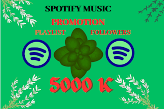 give you 5000 spotify artist or playlist followers