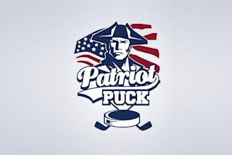 design glamorous patriot puck logo