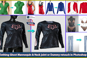 do ghost mannequin, neck joint and clothing retouching in photoshop