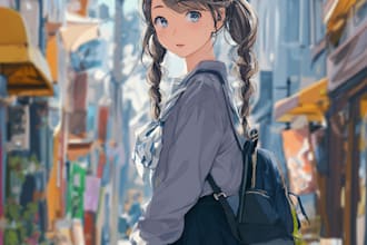 create anime character an illustration