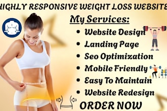 design weight loss website, health and fitness, leads generation landing page