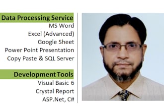 do data processing through word excel with utmost sincerity and full accuracy