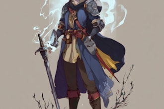 create an dnd character design and illustration