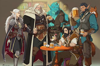 make your uniqe dnd party art no ai